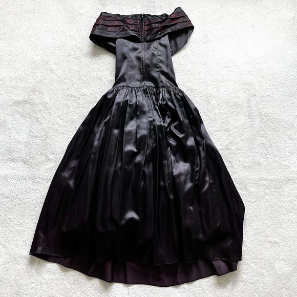 GUNNE SAX VINTAGE MIDI DRESS SIZE 9 VICTORIAN GOTH WEDNESDAY ADDAMS BEETLEJUICE - Picture 2 of 11